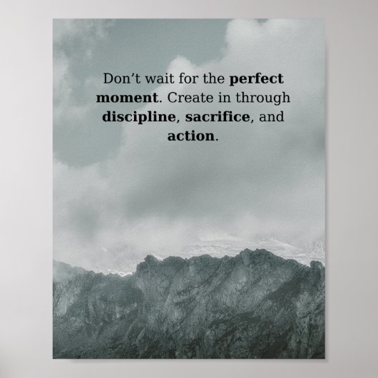 Mountain Discipline Quote Poster | 最高の瞬間 ポスター (正面)