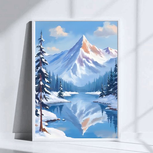 Mountain Escape | Winter Snow Watercolor Nature ポスター