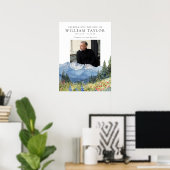 Mountain Floral Celebration Of Life Welcome Sign ポスター (ホームオフィス)