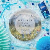 Mountain Floral Meadow Baby Shower ペーパープレート (パーティー)