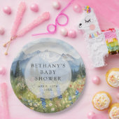 Mountain Floral Meadow Baby Shower ペーパープレート (パーティー)