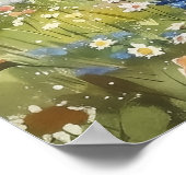 Mountain Floral Meadow Baby Shower Welcome Sign ポスター (角)