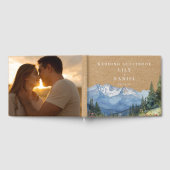 Mountain Floral Rustic Kraft Wedding Photo ゲストブック (全面)