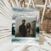 Mountain Fog Pine Forest Save the Date Photo 招待状