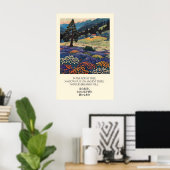 Mountain Forest Art Print Wildflower Meadow ポスター (ホームオフィス)