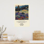 Mountain Forest Art Print Wildflower Meadow ポスター (キッチン)