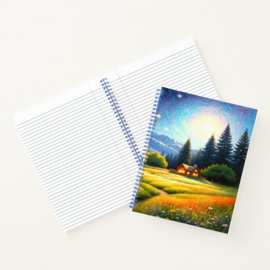 Mountain Forest Cabin Art ノートブック (内部)