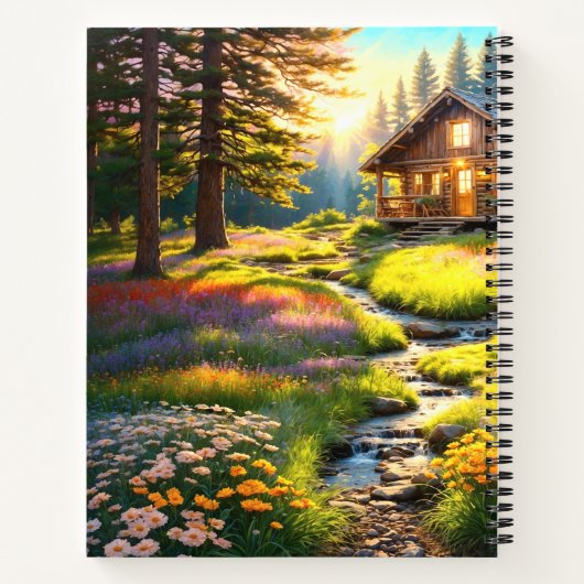 Mountain Forest Cabin Art ノートブック (裏面)