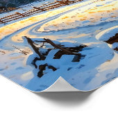 Mountain Forest Cabin Art ポスター (角)