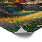 Mountain Forest Cabin Art ポスター (角)