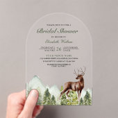 Mountain Forest Deer Bridal Shower アクリル招待状 (インサイチュ (ポータブル))