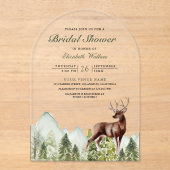 Mountain Forest Deer Bridal Shower アクリル招待状 (正面)