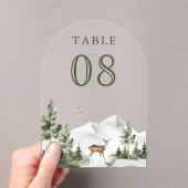 Mountain Forest Deer Wedding Acrylic Table Number アクリル招待状 (インサイチュ (ポータブル))