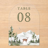 Mountain Forest Deer Wedding Acrylic Table Number アクリル招待状 (正面)