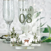 Mountain Forest Deer Wedding Acrylic Table Number アクリル招待状