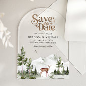 Mountain Forest Deer Wedding Save the Date アクリル招待状