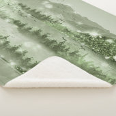 Mountain Forest Lake Landscape Mixed Media シェルパブランケット (3/4)