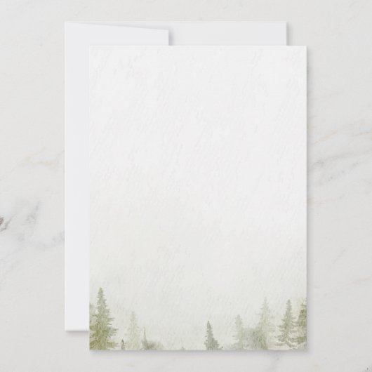 Mountain,Forest,Lake,String Lights RSVP 招待状 (裏面)