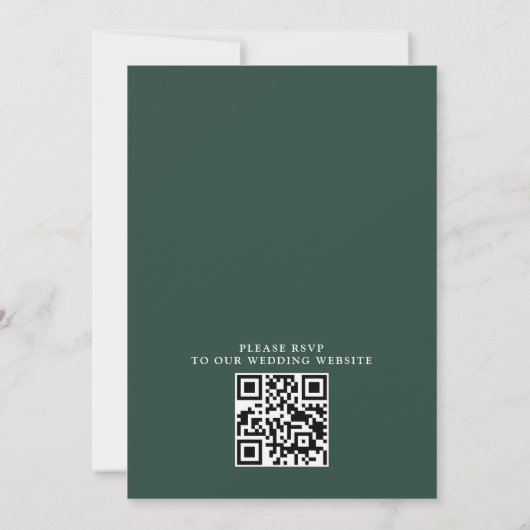 Mountain Forest Rustic Budget QR Code Wedding 招待状 (裏面)