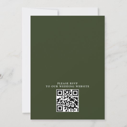 Mountain Forest Rustic Budget QR Code Wedding 招待状 (裏面)