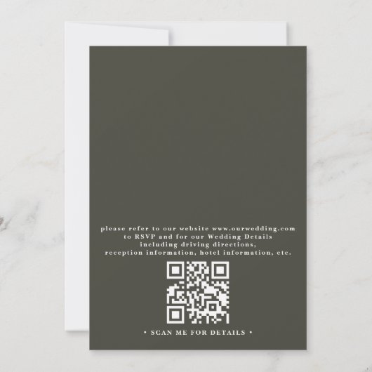 Mountain Forest Rustic Elegant QR Code Wedding 招待状 (裏面)