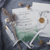 Mountain Forest Rustic Tree Budget QR Code Wedding 招待状