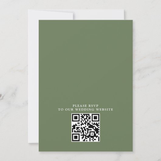 Mountain Forest Tree Rustic Budget QR Code Wedding 招待状 (裏面)