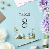 Mountain Forest Trees Wedding Acrylic Table Number アクリル招待状 (インサイチュ (ウェディング))