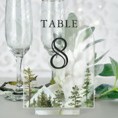 Mountain Forest Trees Wedding Acrylic Table Number アクリル招待状