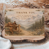 Mountain Forest Western Saddle Wedding サンキューカード