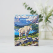 Mountain Goat in Glacier National Park Travel ポストカード (スタンド正面)