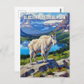 Mountain Goat in Glacier National Park Travel ポストカード (正面/裏面)