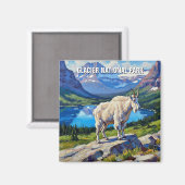 Mountain Goat in Glacier National Park Travel マグネット (正面/裏面)