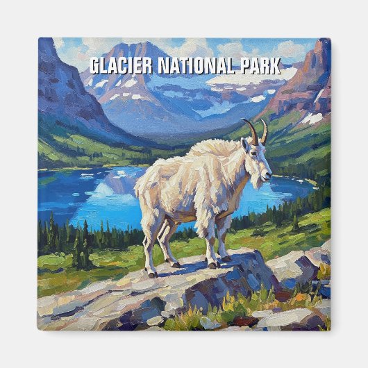 Mountain Goat in Glacier National Park Travel マグネット (正面)