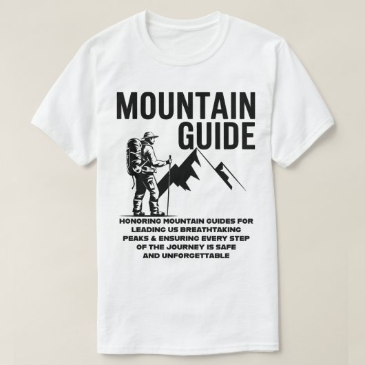 Mountain Guide Hiking Adventure Graphic Design Tシャツ (デザイン正面)