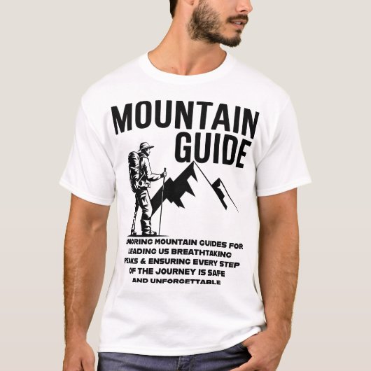 Mountain Guide Hiking Adventure Graphic Design Tシャツ (正面)