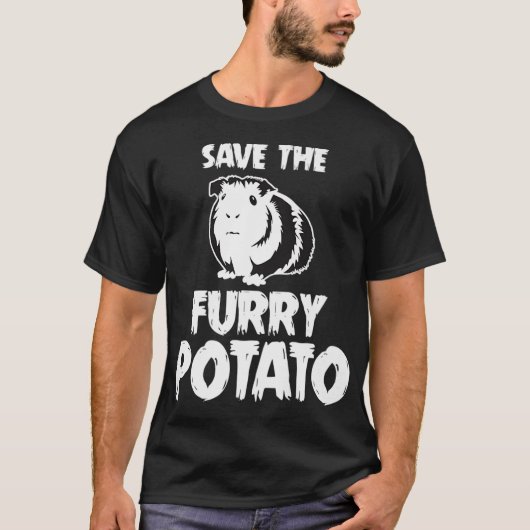 Mountain Guinea Pig Design Save The Furry Potato P Tシャツ (正面)