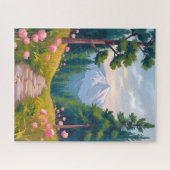Mountain Hike | Floral Nature Landscape Watercolor ジグソーパズル (横)