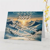 Mountain Horizons 2025：パーソナライズされたメッセージ付き カード (黄色い花)