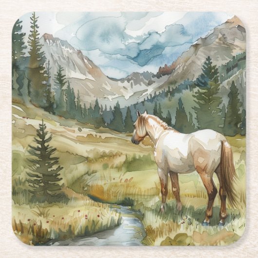 Mountain Horse スクエアペーパーコースター (正面)
