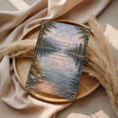 Mountain Lake Forest Reflection Wedding 招待状