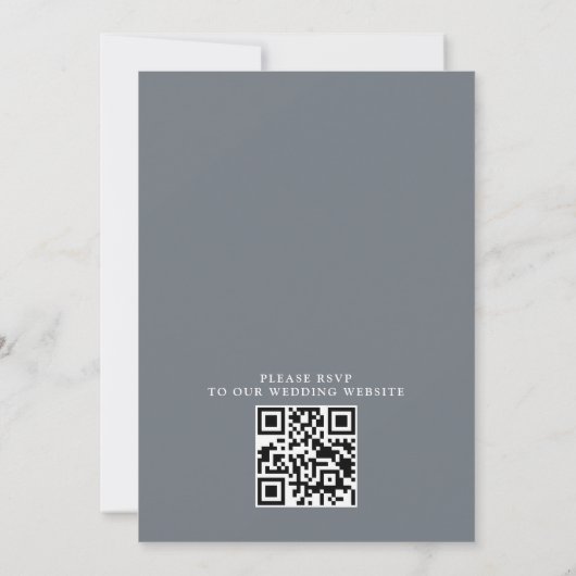 Mountain Lake Forest Rustic Budget QR Code Wedding 招待状 (裏面)