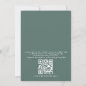 Mountain Lake Forest Trees Pine QR Code Wedding 招待状 (裏面)