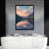  Mountain Lake Hand Painted Landscape ポスター