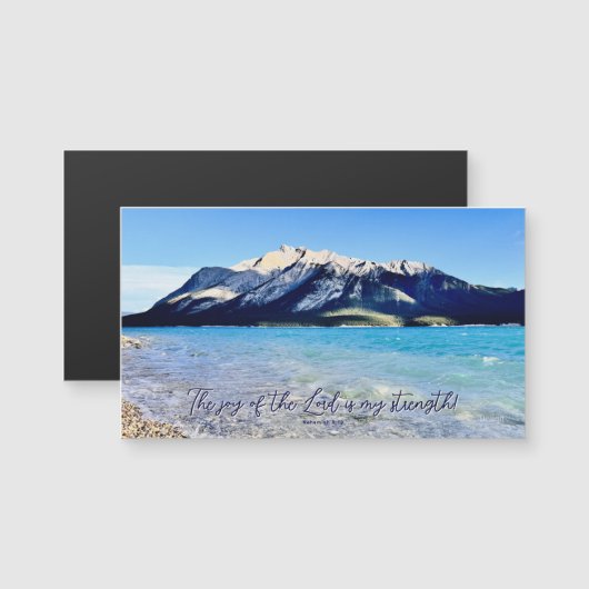 Mountain Lake Joy of the Lord Inspiring Magnet (正面/裏面)