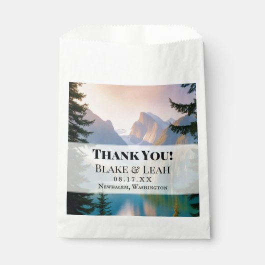 Mountain Lake Personalized Wedding Favor Bags フェイバーバッグ (正面)