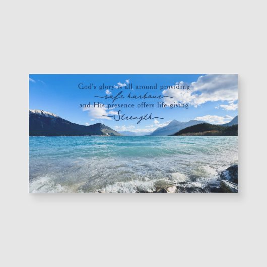 Mountain Lake Photo Inspiring Quote Magnet (正面)