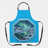 Mountain Lake Reflects No. Lights in Blue Frame エプロン (正面)