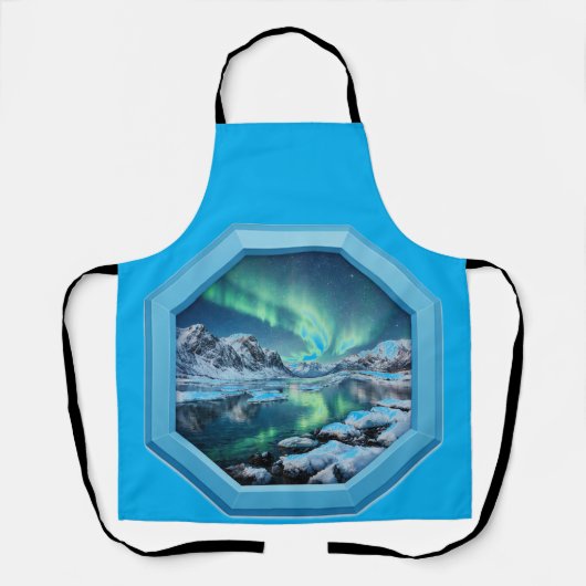 Mountain Lake Reflects No. Lights in Blue Frame エプロン (正面)