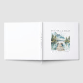 Mountain Lake Watercolor Forest Wedding Trees ゲストブック (全面)